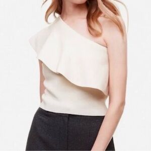 Black Aritzia Wilfred One Shoulder Sweater Top, Size medium